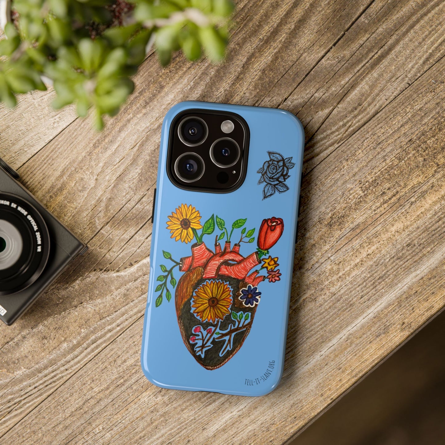 CUSTOMIZABLE Floral Heart & Rose Phone Case Design (Available for many devices)