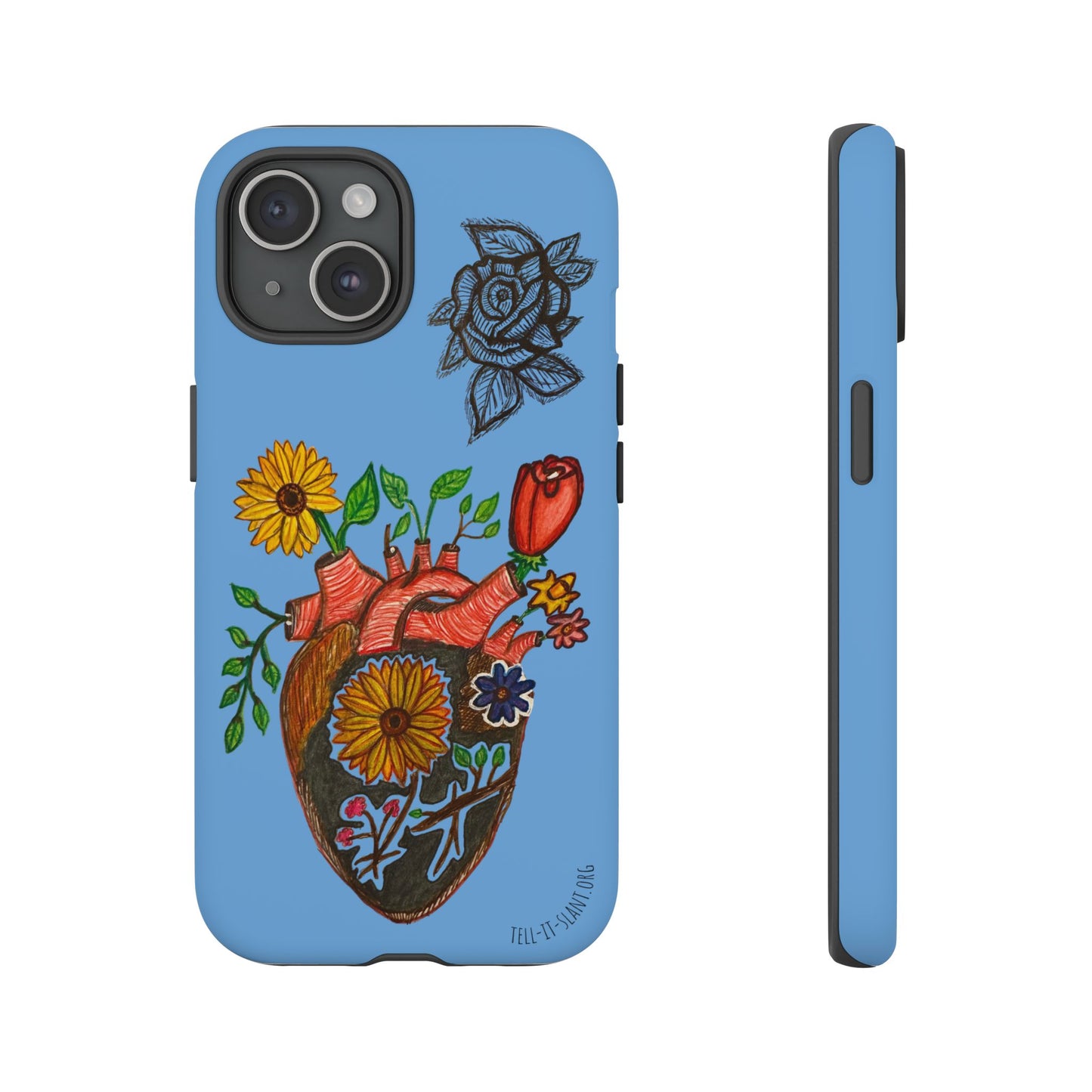 CUSTOMIZABLE Floral Heart & Rose Phone Case Design (Available for many devices)