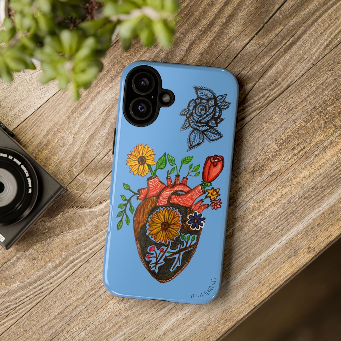 CUSTOMIZABLE Floral Heart & Rose Phone Case Design (Available for many devices)