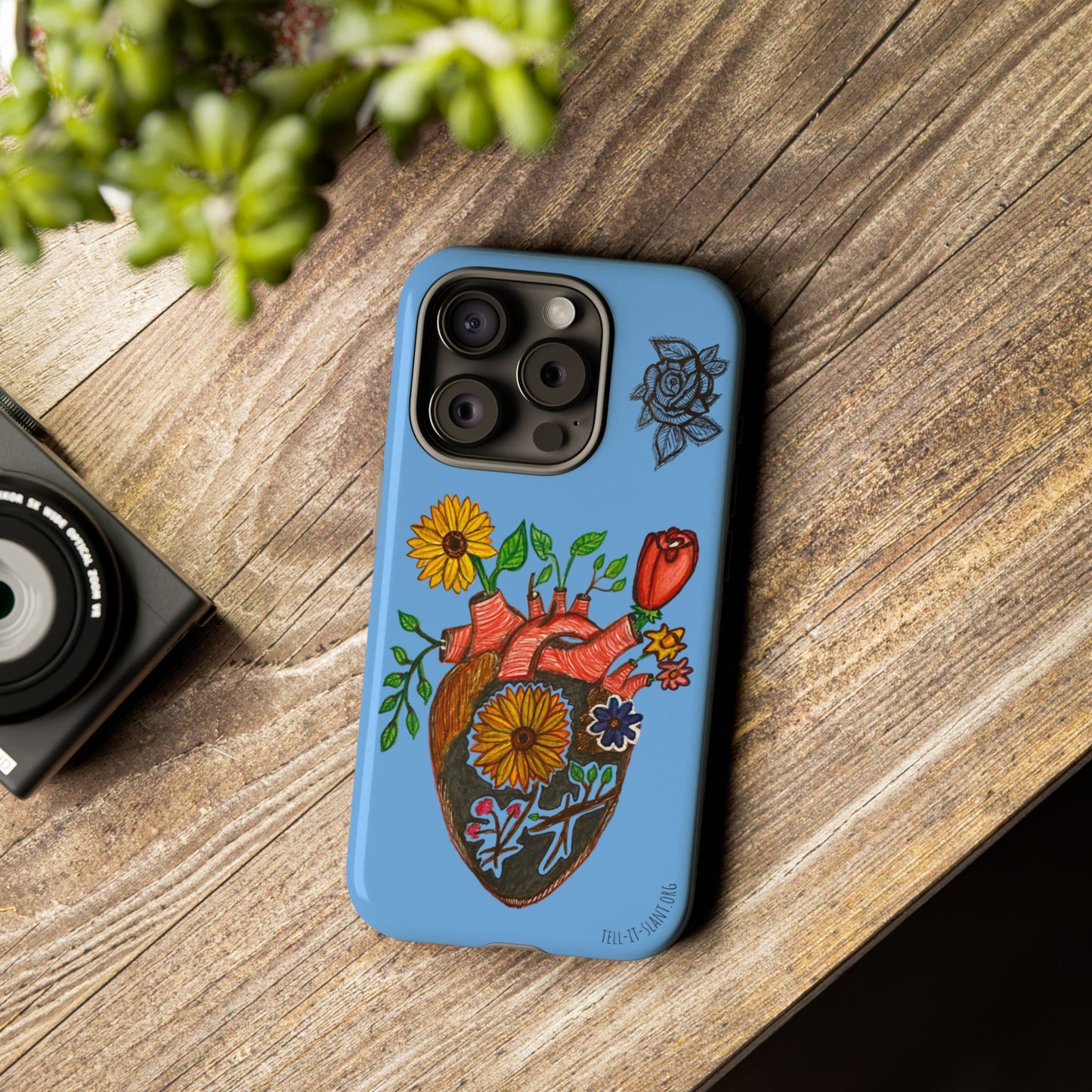 CUSTOMIZABLE Floral Heart & Rose Phone Case Design (Available for many devices)