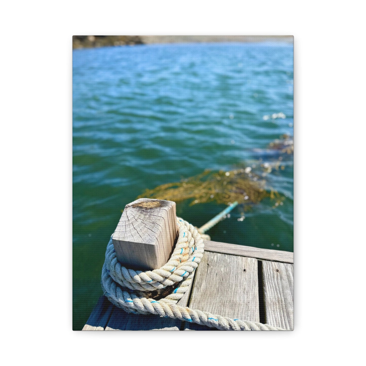 Nautical Maine Dock & Rope Canvas Print 9x12", 16x20", 36x48"