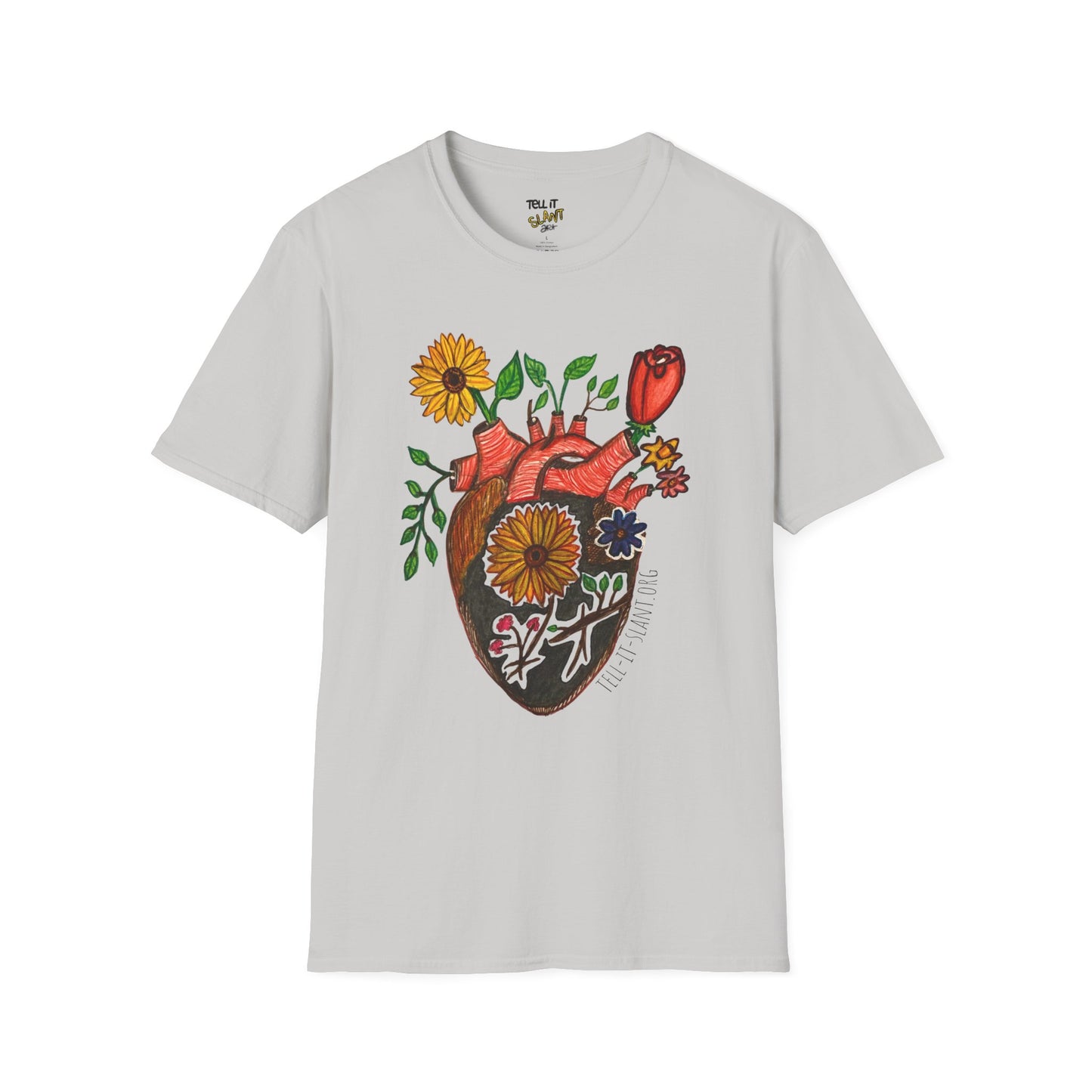Floral Anatomical Heart T-Shirt