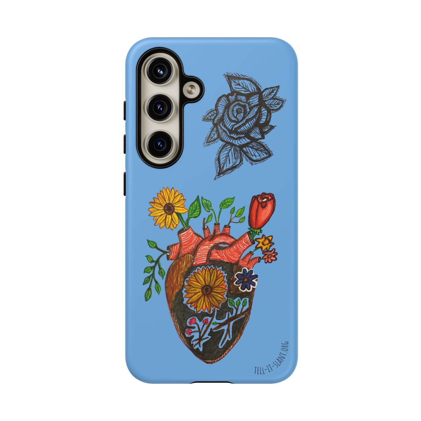 CUSTOMIZABLE Floral Heart & Rose Phone Case Design (Available for many devices)