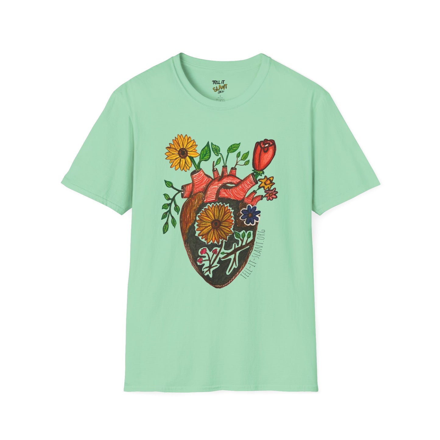 Floral Anatomical Heart T-Shirt
