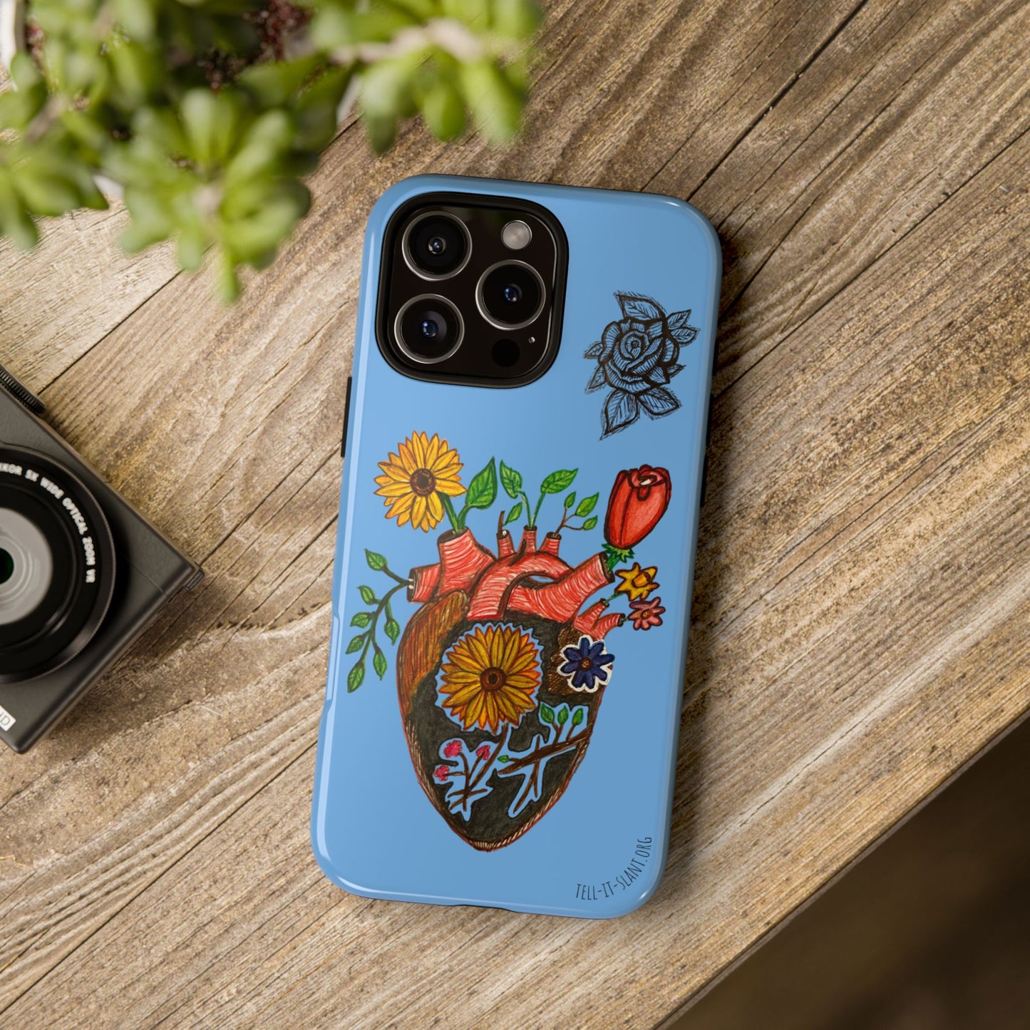 CUSTOMIZABLE Floral Heart & Rose Phone Case Design (Available for many devices)