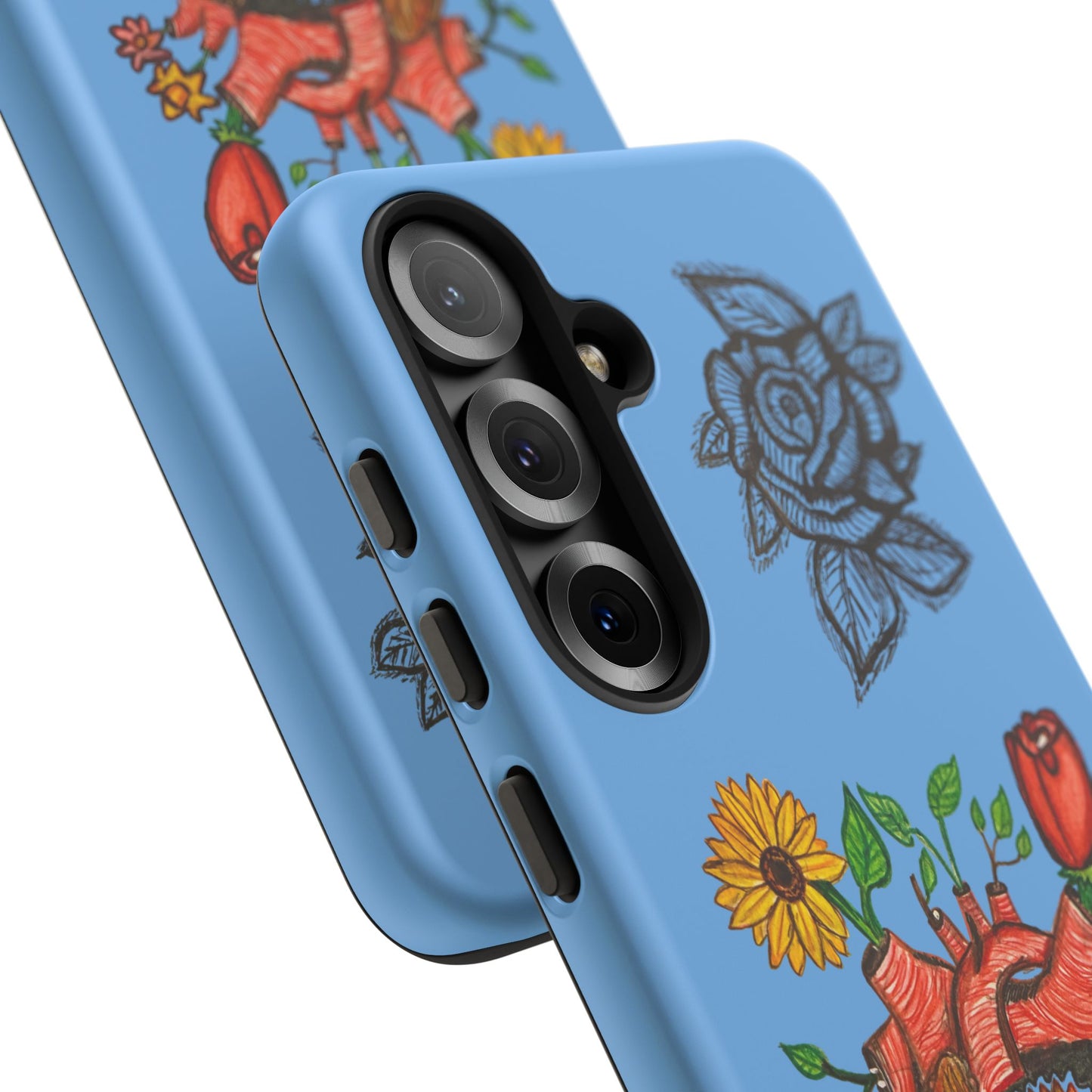 CUSTOMIZABLE Floral Heart & Rose Phone Case Design (Available for many devices)