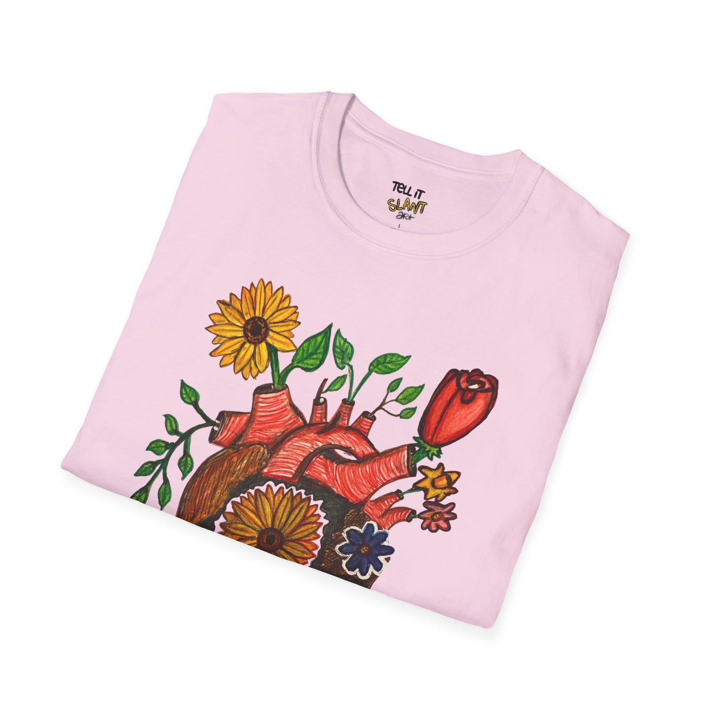 Floral Anatomical Heart T-Shirt