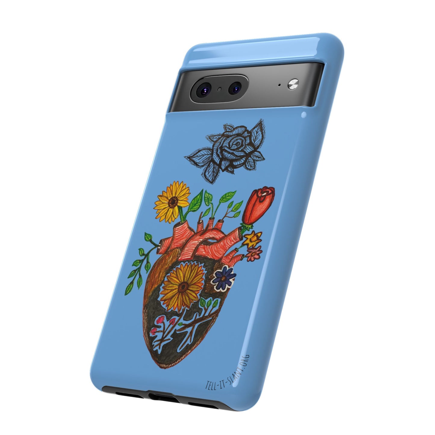 CUSTOMIZABLE Floral Heart & Rose Phone Case Design (Available for many devices)