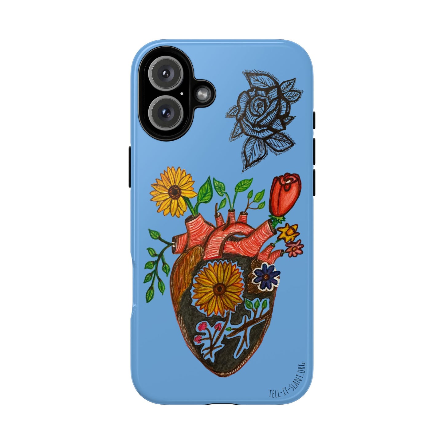CUSTOMIZABLE Floral Heart & Rose Phone Case Design (Available for many devices)