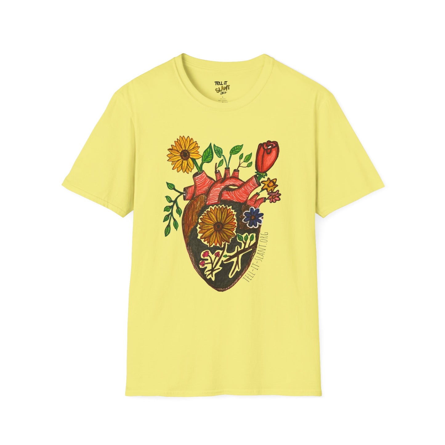 Floral Anatomical Heart T-Shirt