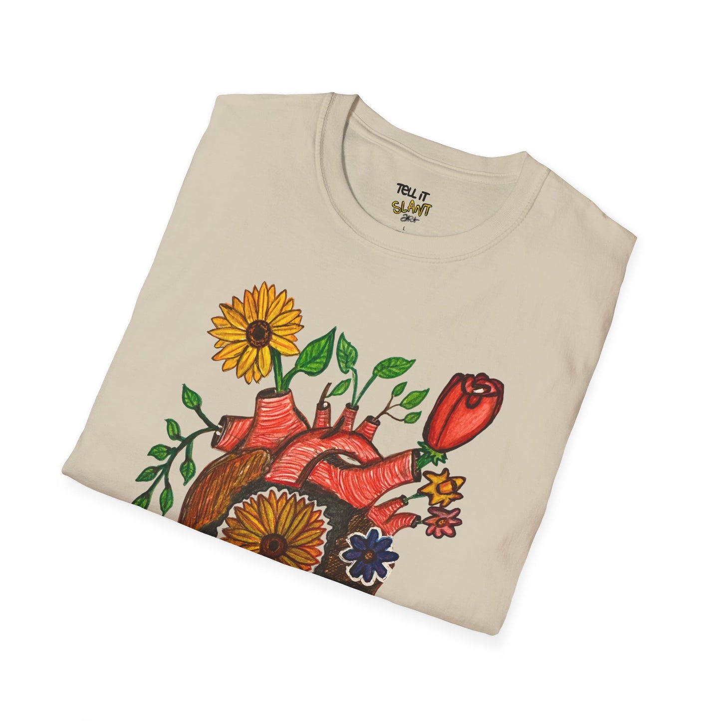 Floral Anatomical Heart T-Shirt