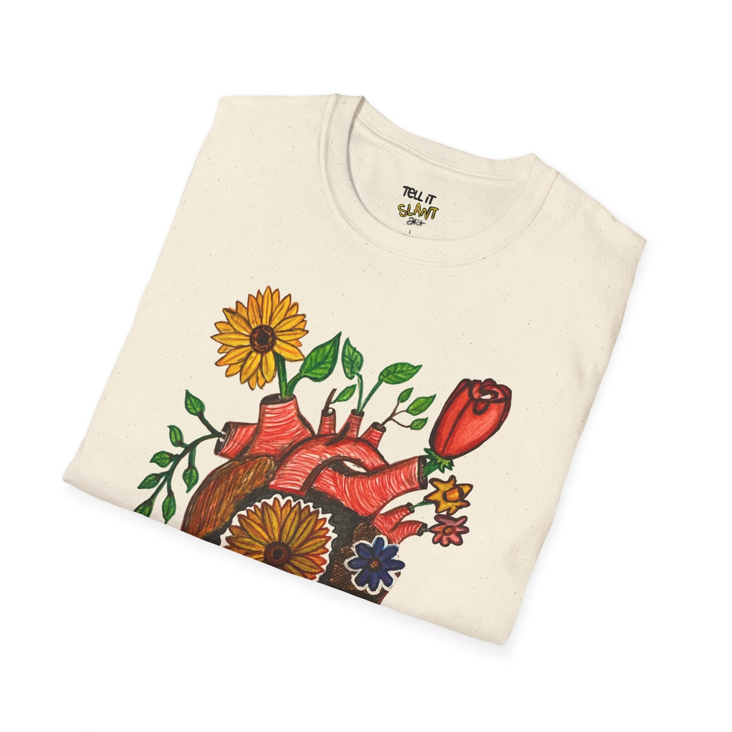 Floral Anatomical Heart T-Shirt