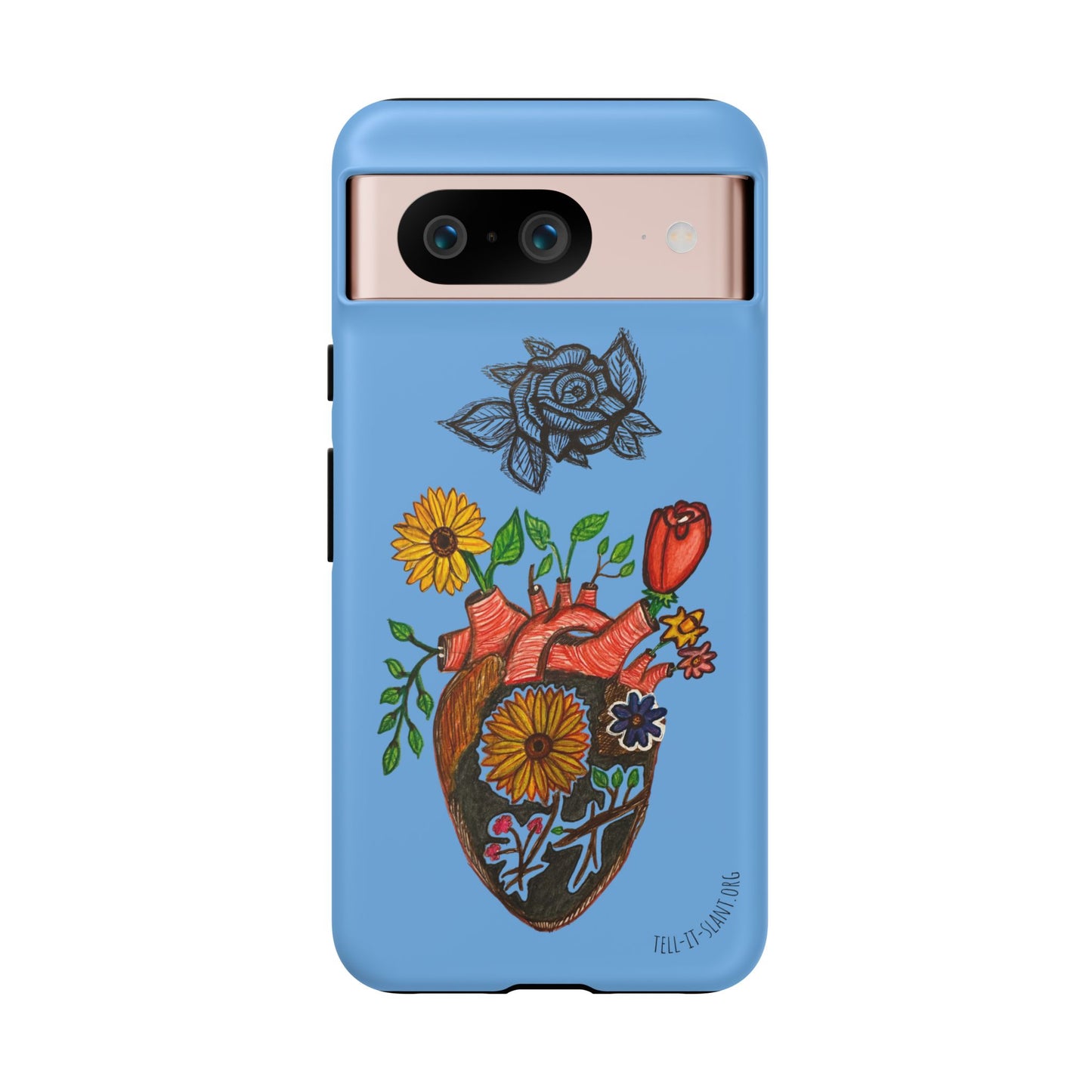 CUSTOMIZABLE Floral Heart & Rose Phone Case Design (Available for many devices)