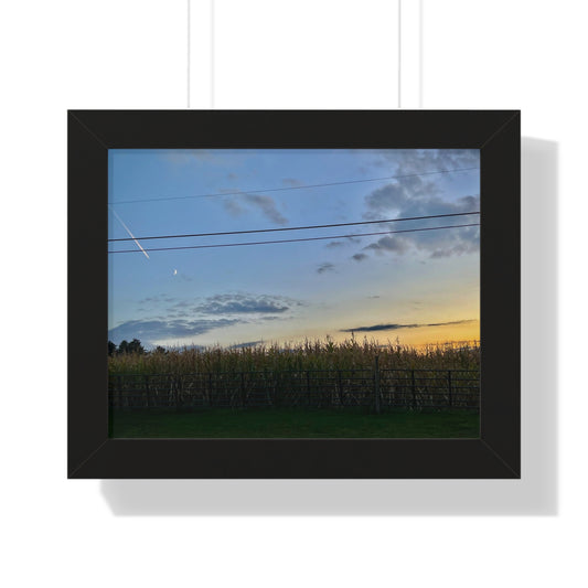 Serene Maine Rural Farm Sunset Framed Wall Art