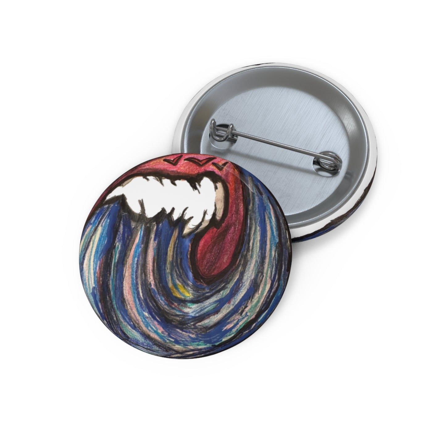 Sailor Beware Red Sky Ocean Wave Pin