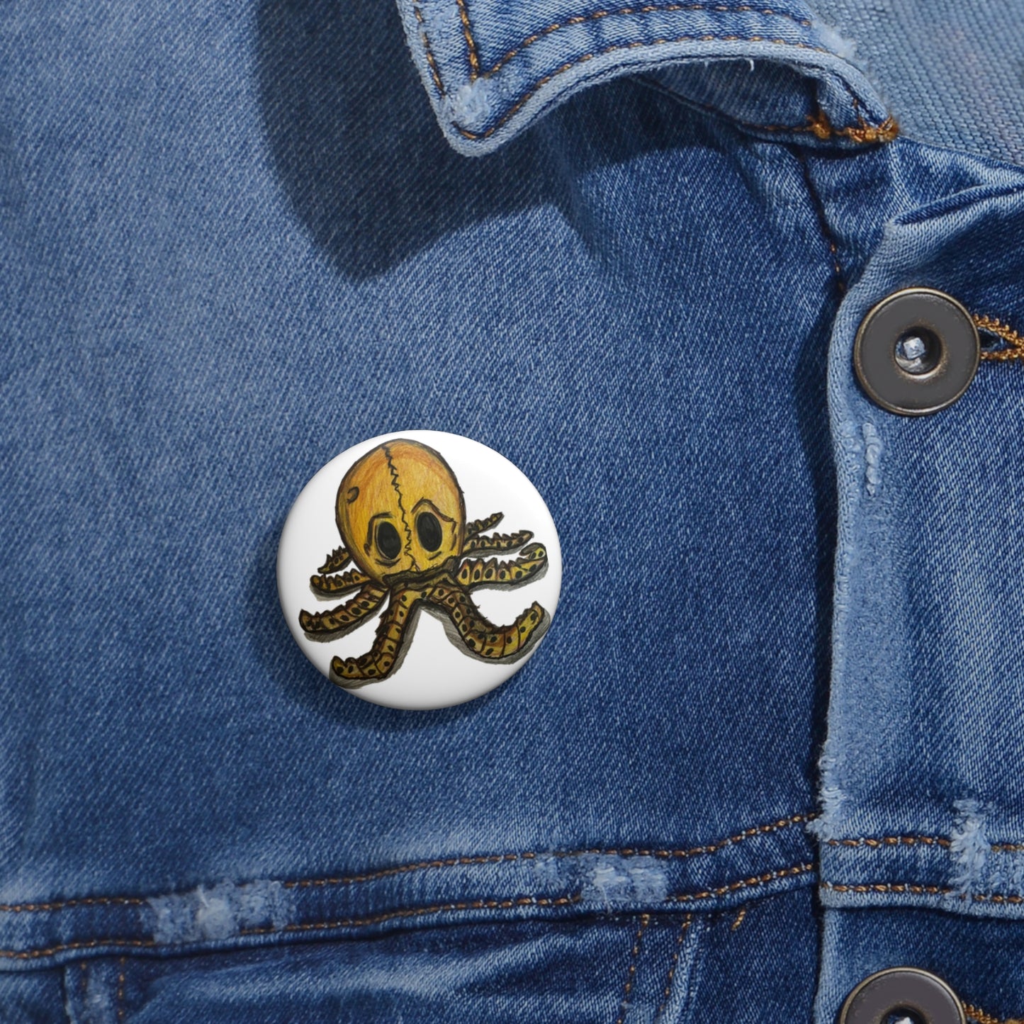 Cute Spooky Skeleton Octopus Pin