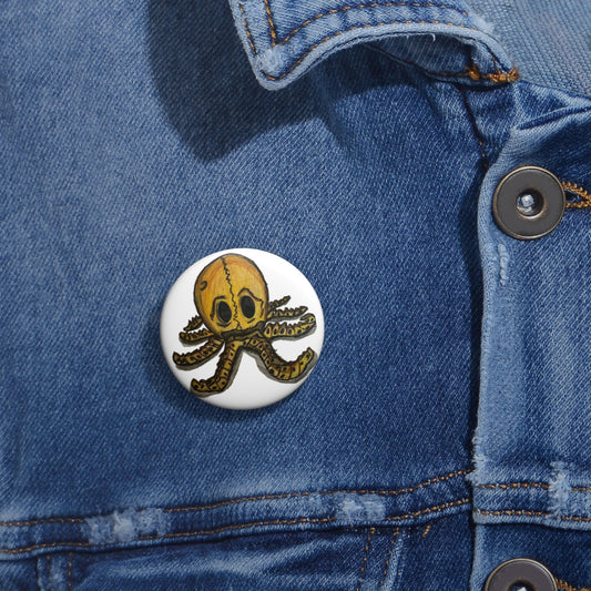 Cute Spooky Skeleton Octopus Pin