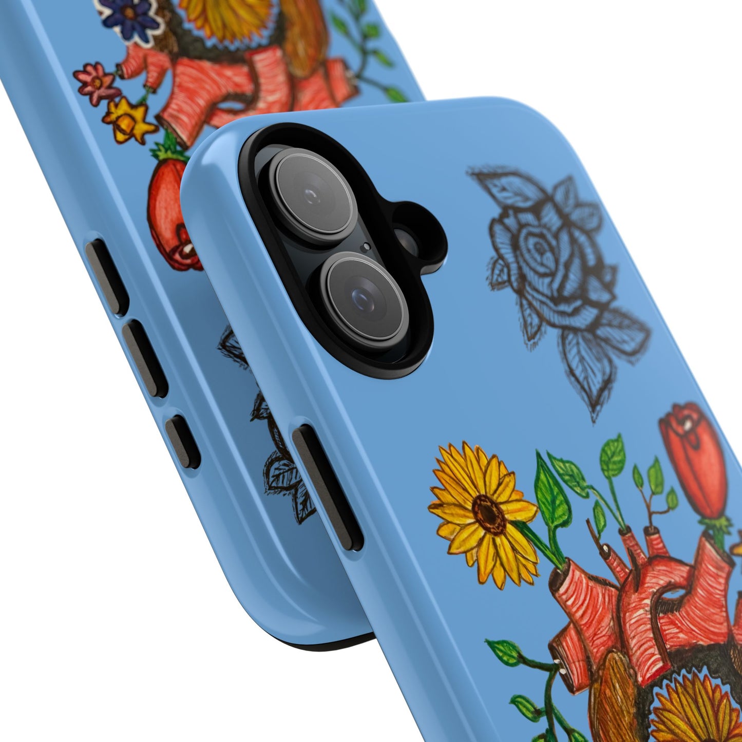 CUSTOMIZABLE Floral Heart & Rose Phone Case Design (Available for many devices)