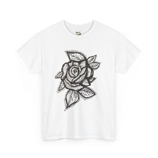 Bold Lines Rose Sketch T-Shirt