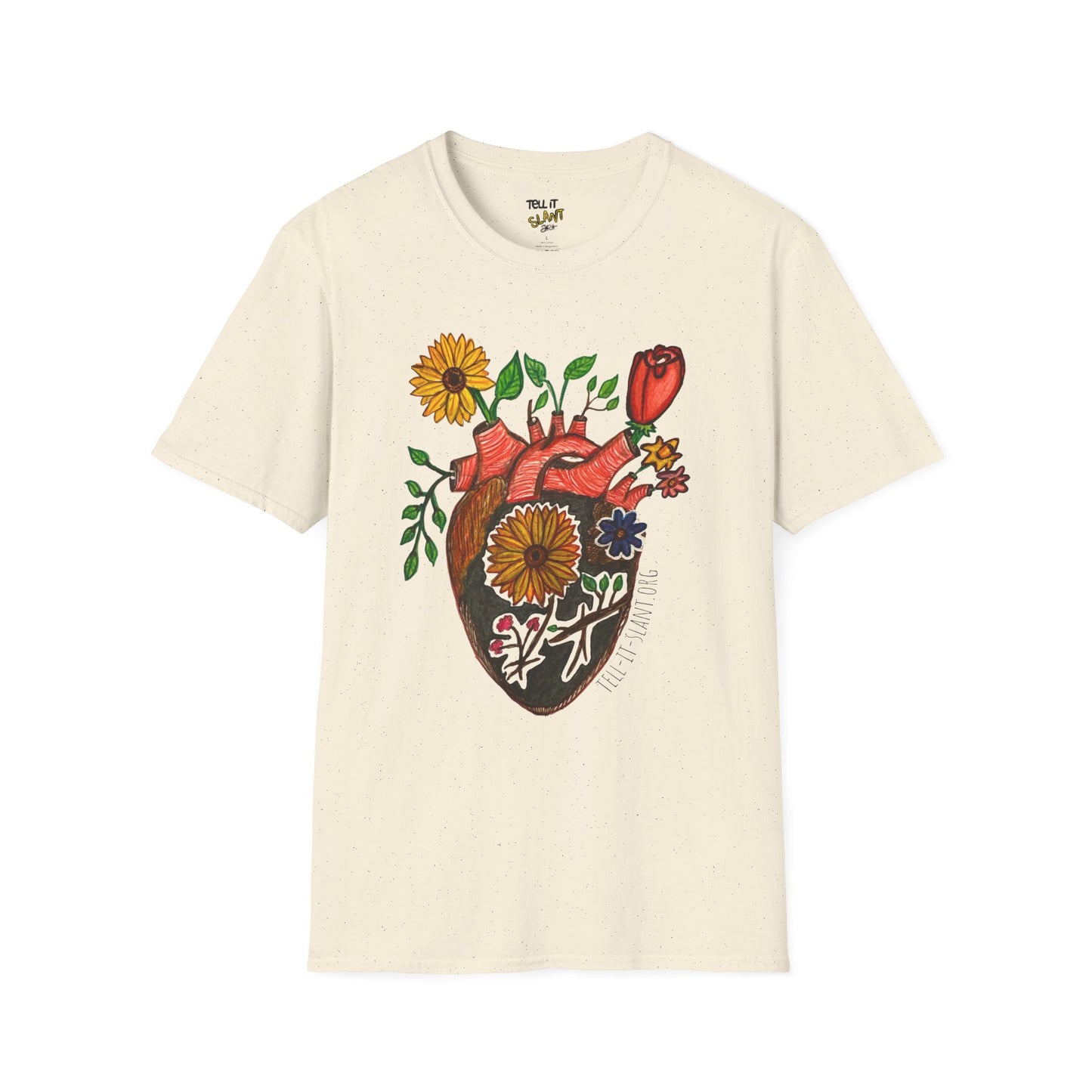 Floral Anatomical Heart T-Shirt