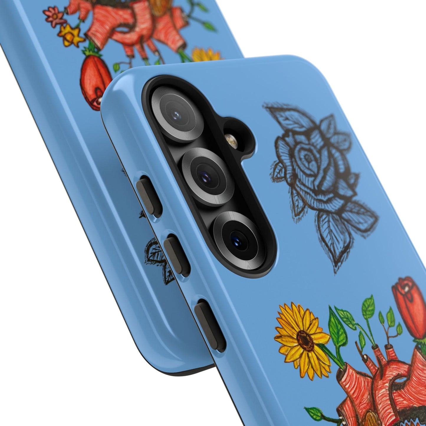 CUSTOMIZABLE Floral Heart & Rose Phone Case Design (Available for many devices)
