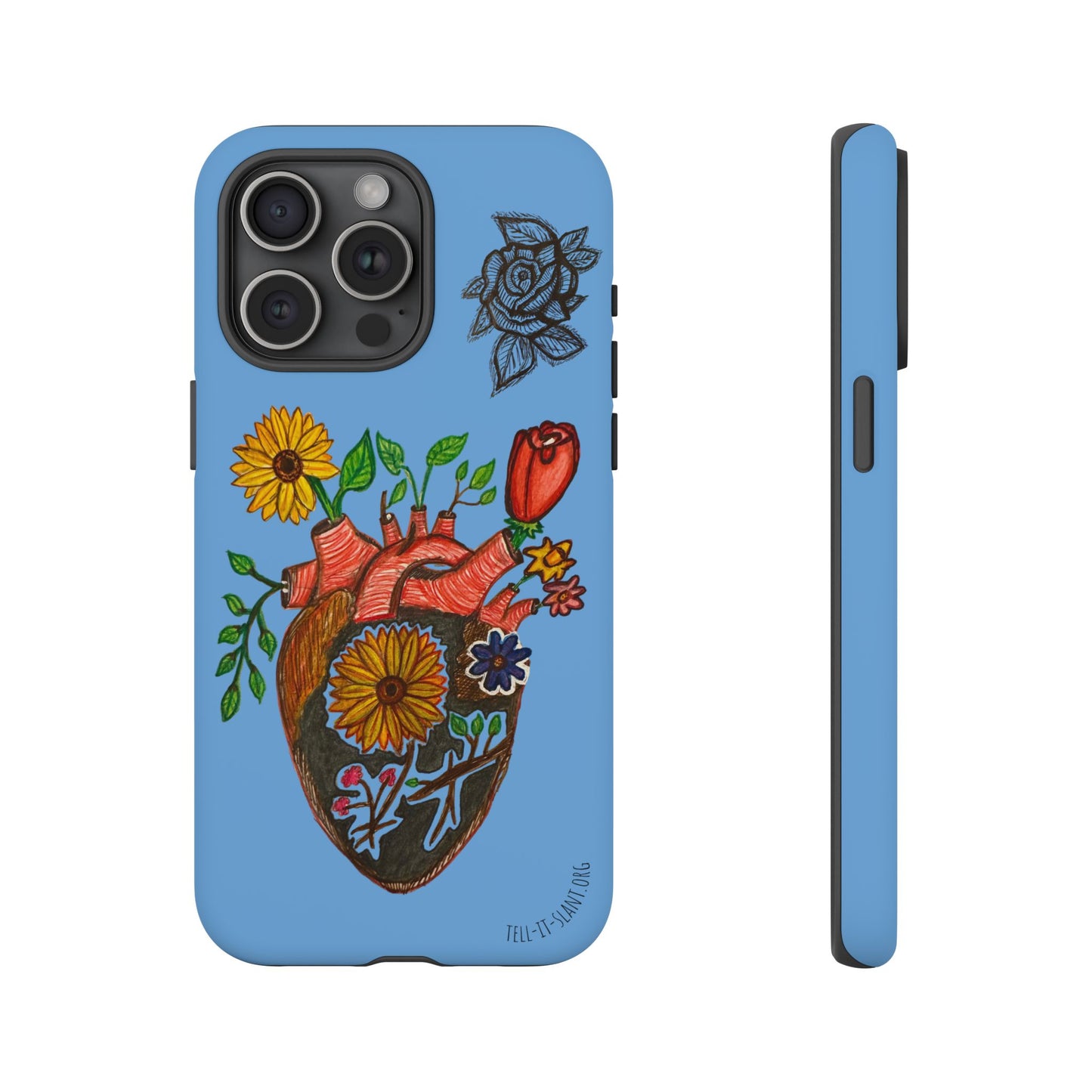 CUSTOMIZABLE Floral Heart & Rose Phone Case Design (Available for many devices)