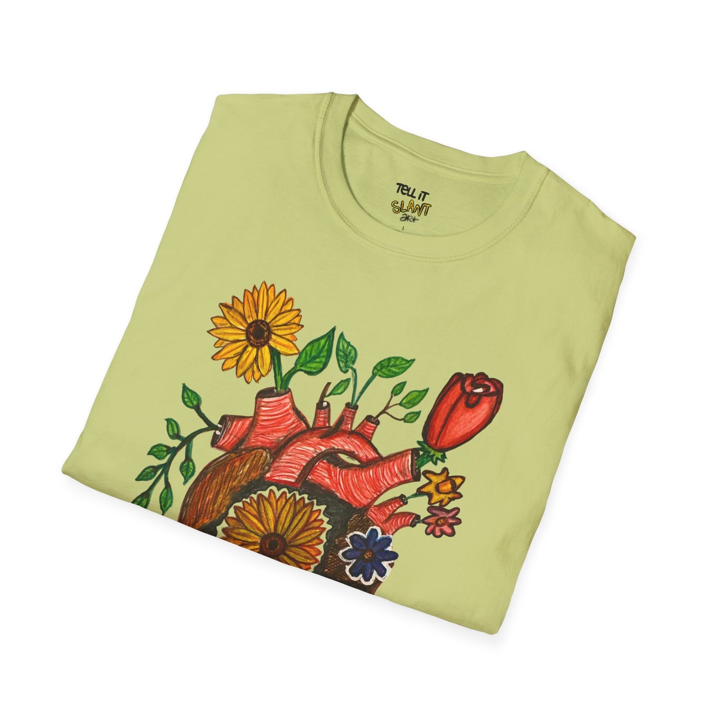 Floral Anatomical Heart T-Shirt