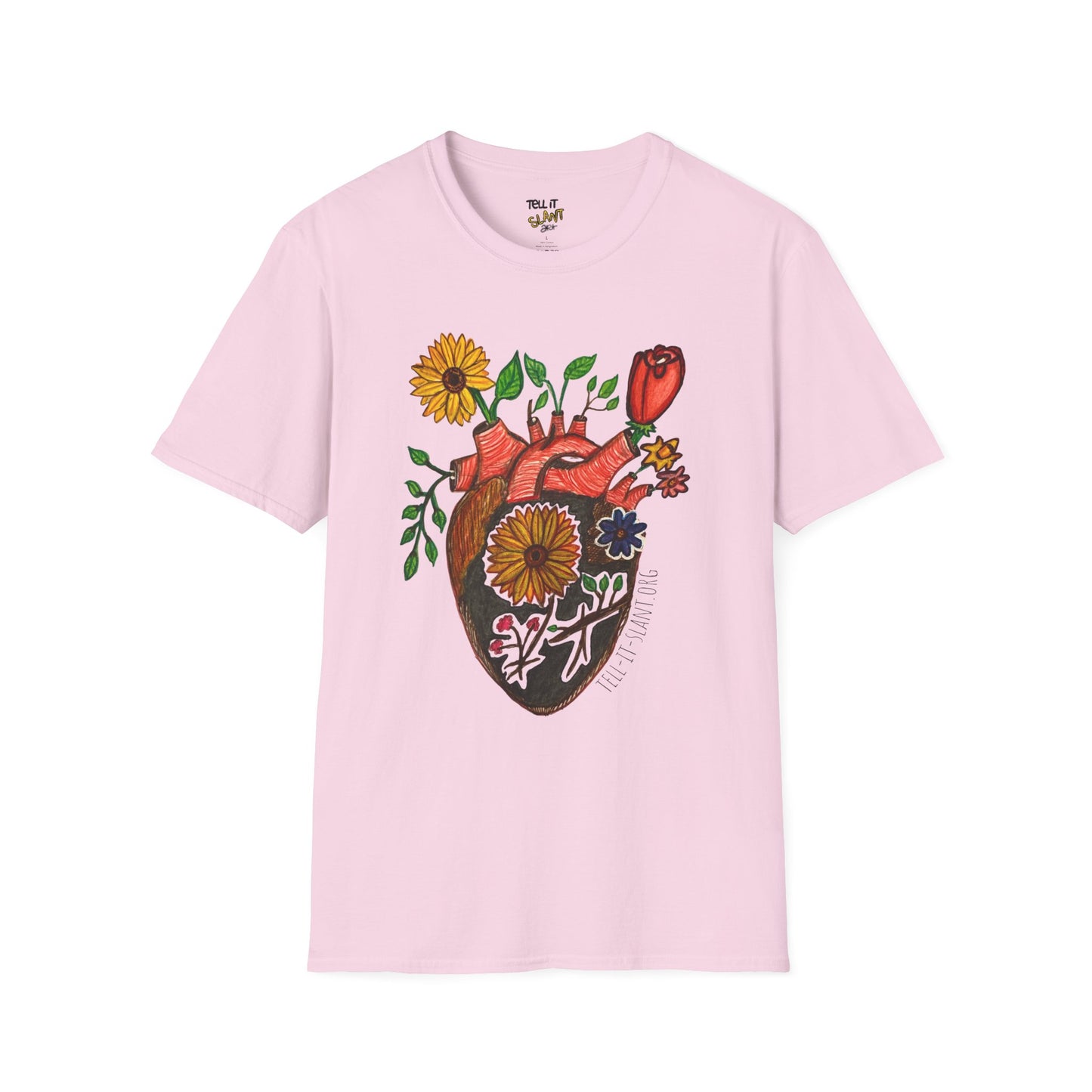 Floral Anatomical Heart T-Shirt