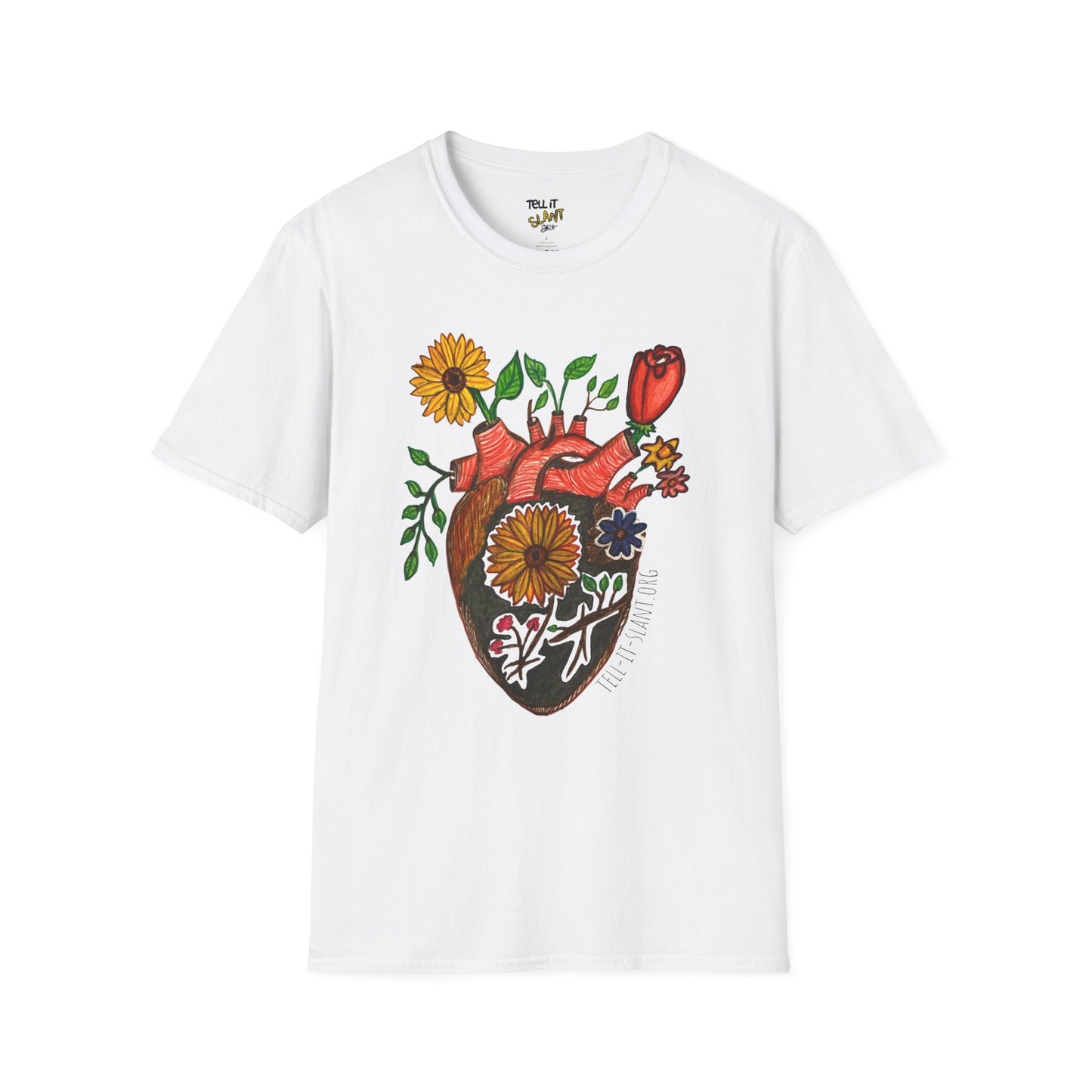 Floral Anatomical Heart T-Shirt