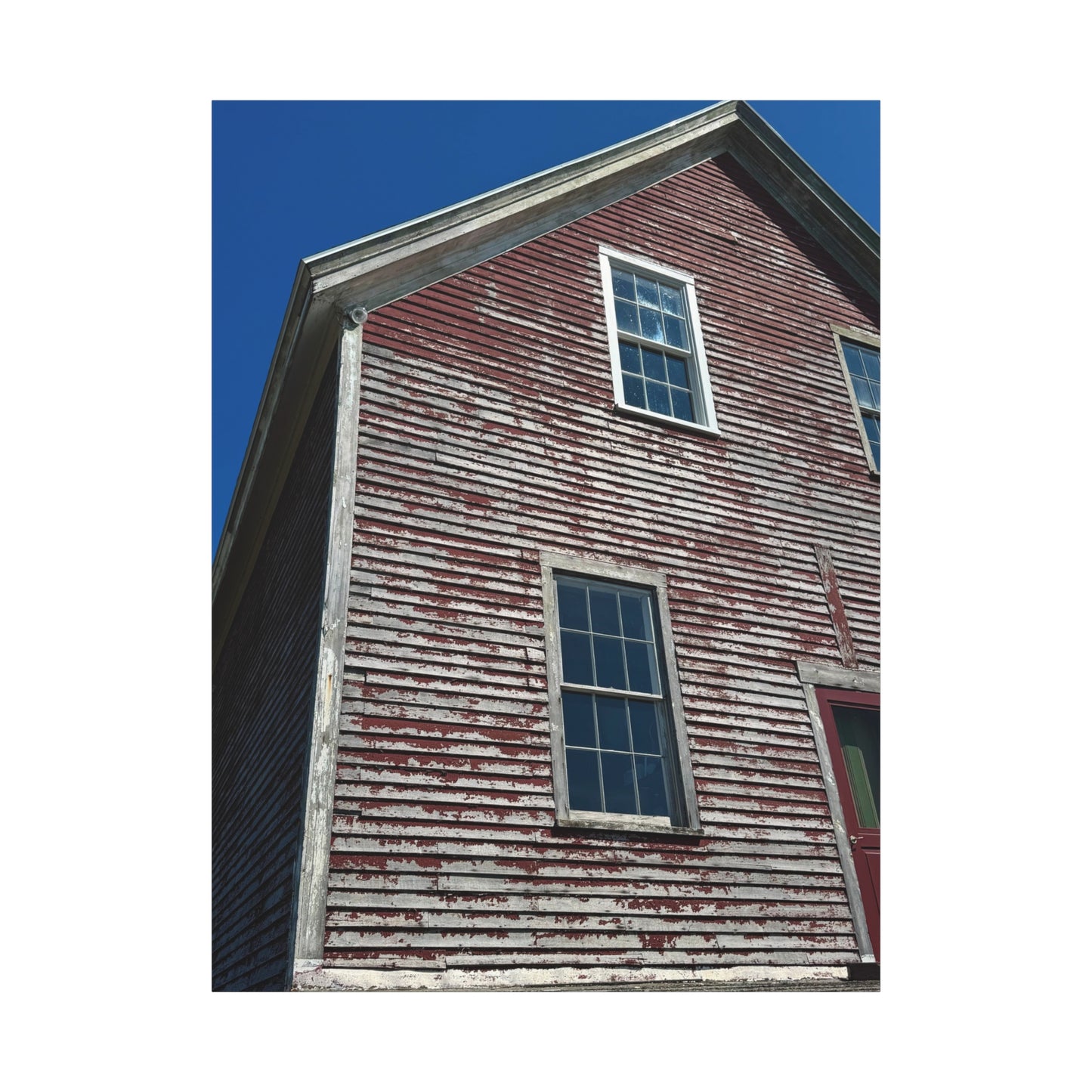 Rustic Maine Classic Red Barn Overlooking the Sea on Canvas, Orr’s Island