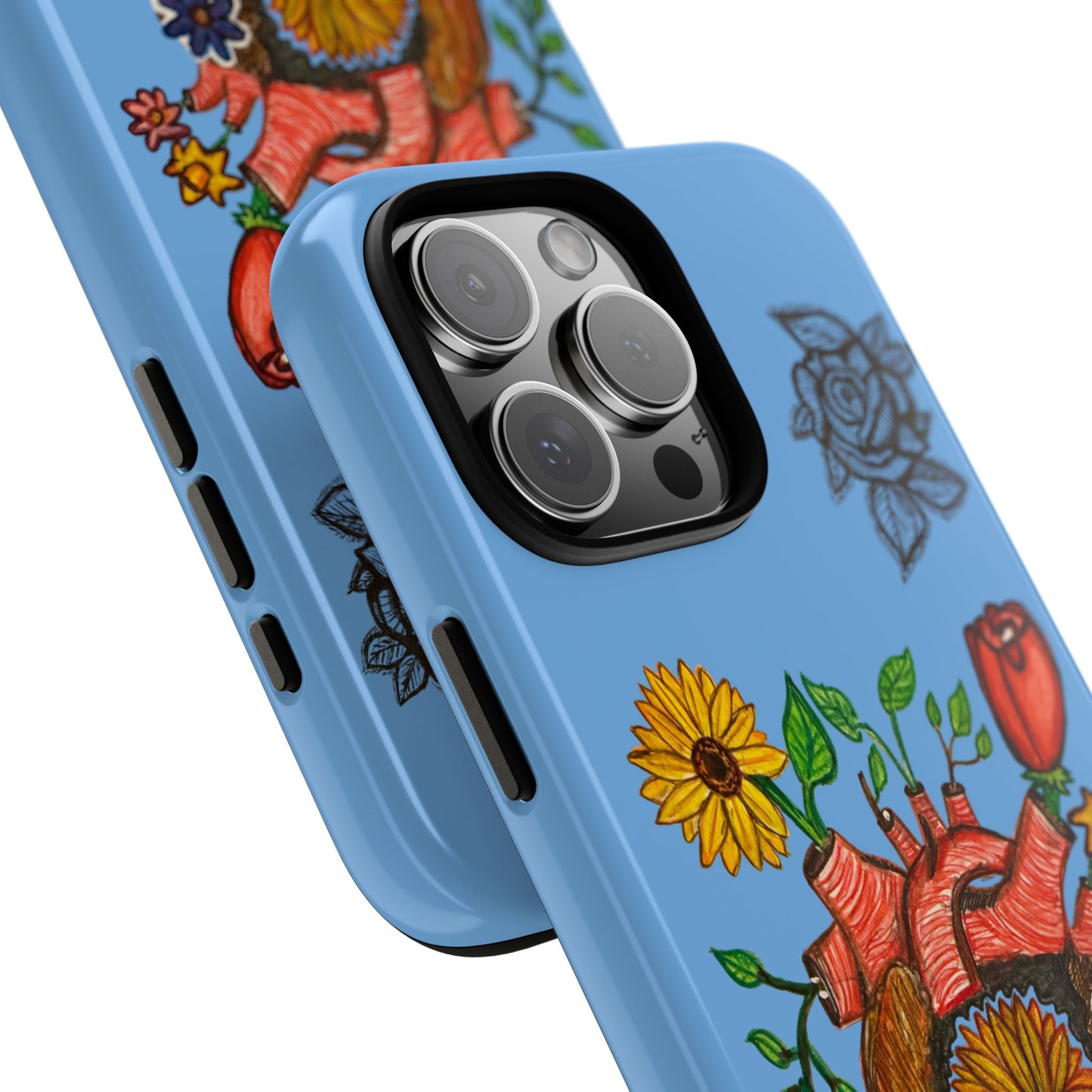 CUSTOMIZABLE Floral Heart & Rose Phone Case Design (Available for many devices)