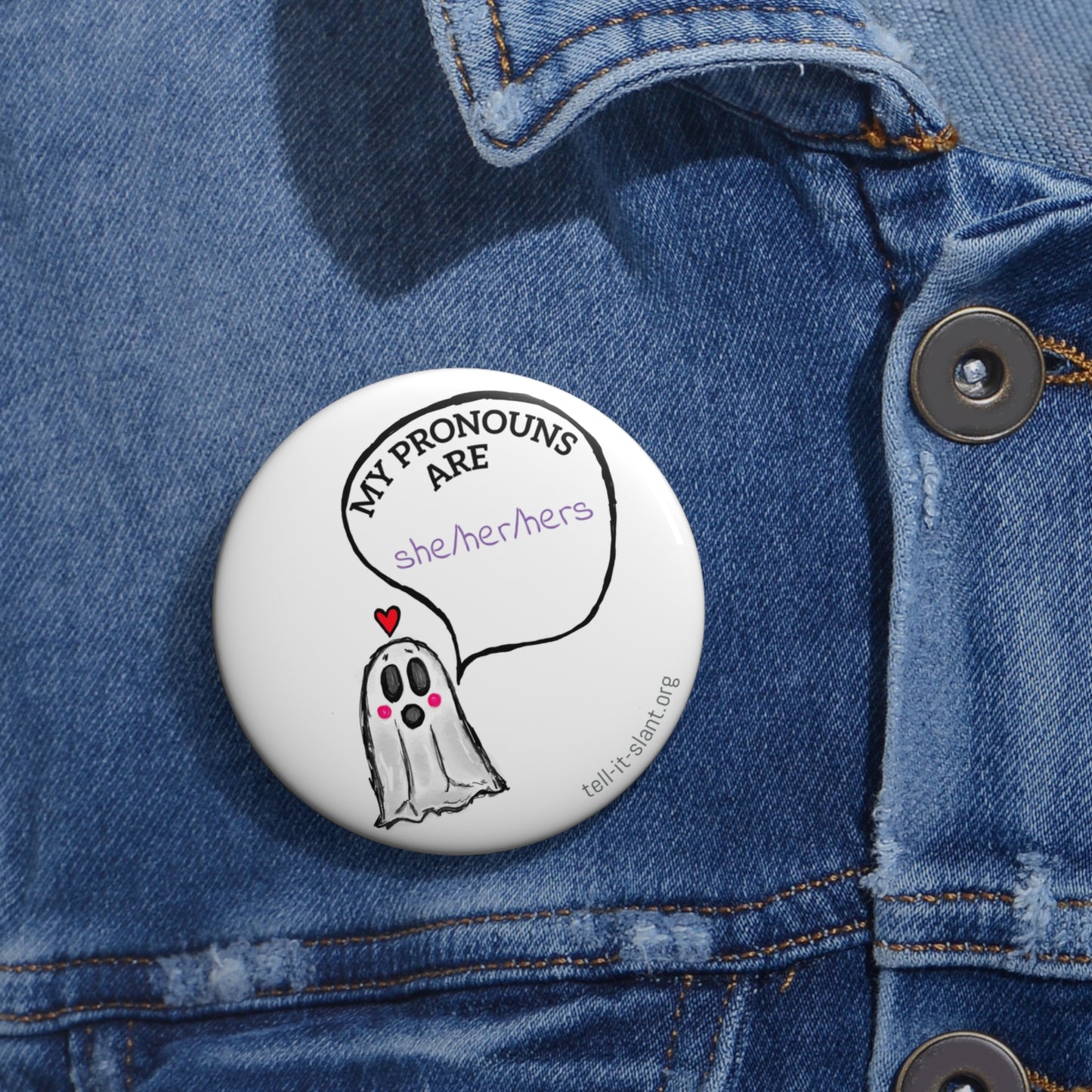 Gender Ghoul 2.25” Pronoun Pin **CUSTOMIZABLE**