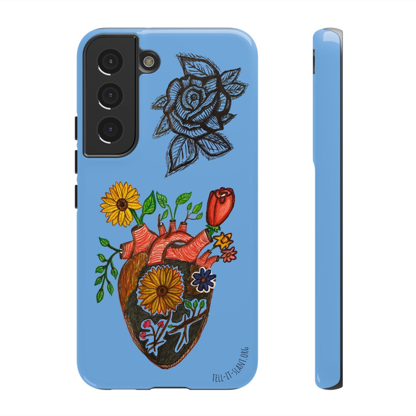 CUSTOMIZABLE Floral Heart & Rose Phone Case Design (Available for many devices)