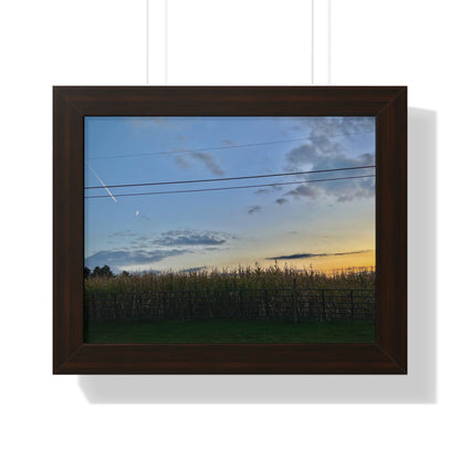 Serene Maine Rural Farm Sunset Framed Wall Art