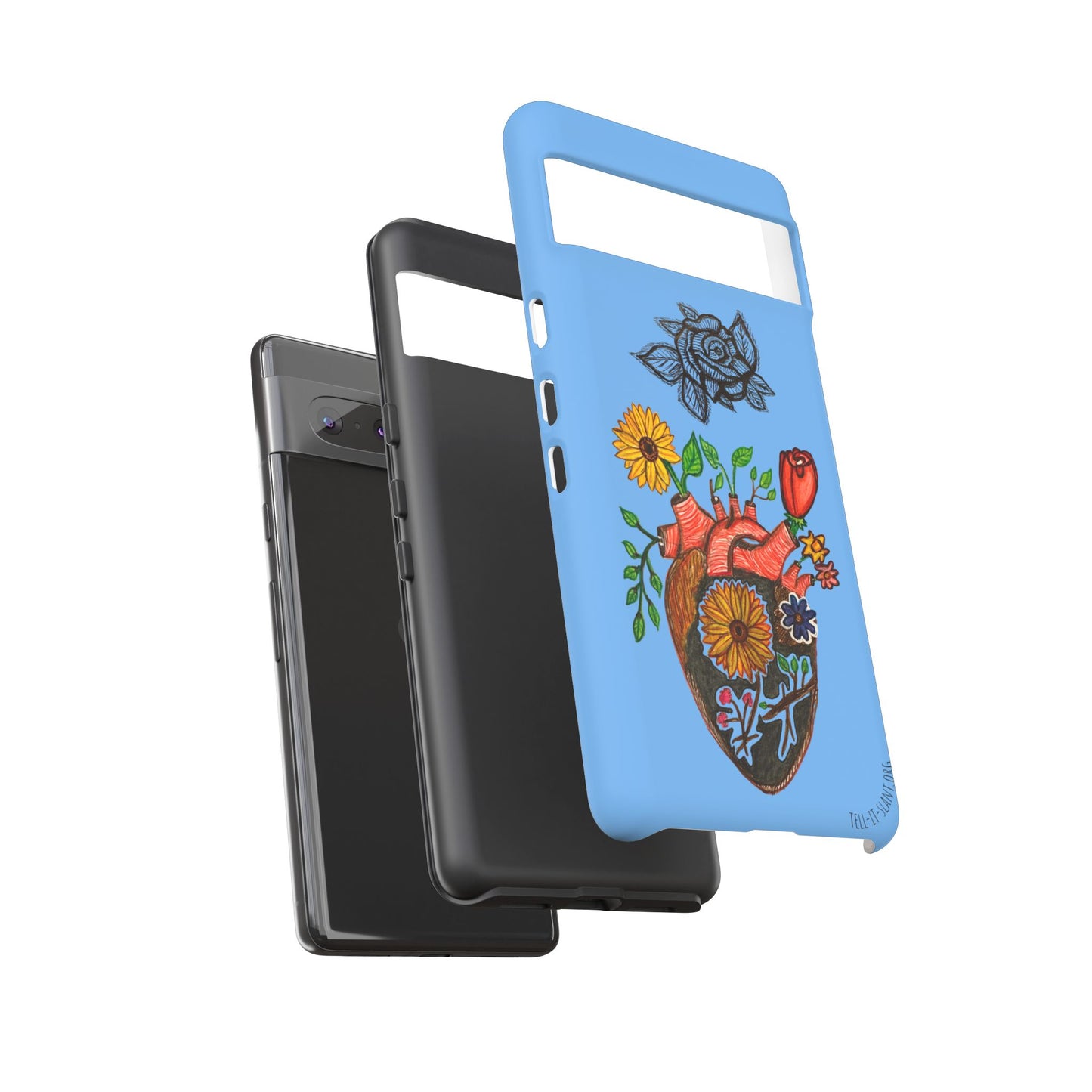 CUSTOMIZABLE Floral Heart & Rose Phone Case Design (Available for many devices)