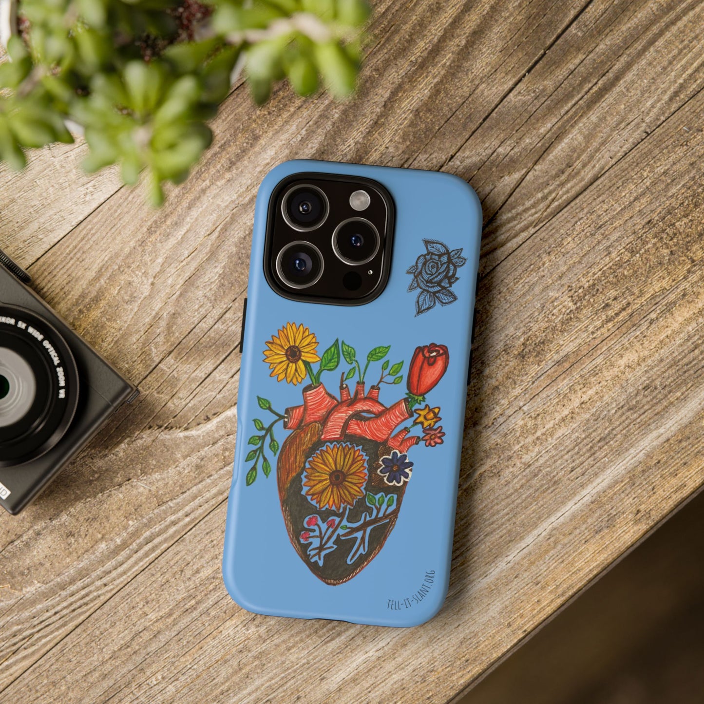 CUSTOMIZABLE Floral Heart & Rose Phone Case Design (Available for many devices)