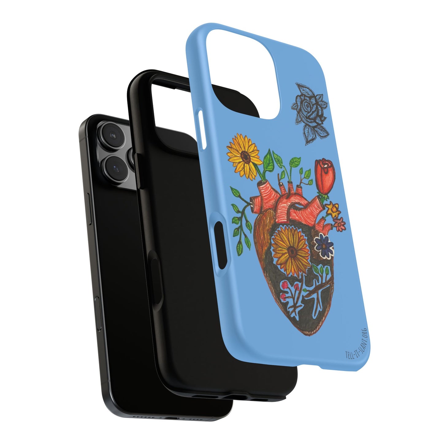 CUSTOMIZABLE Floral Heart & Rose Phone Case Design (Available for many devices)