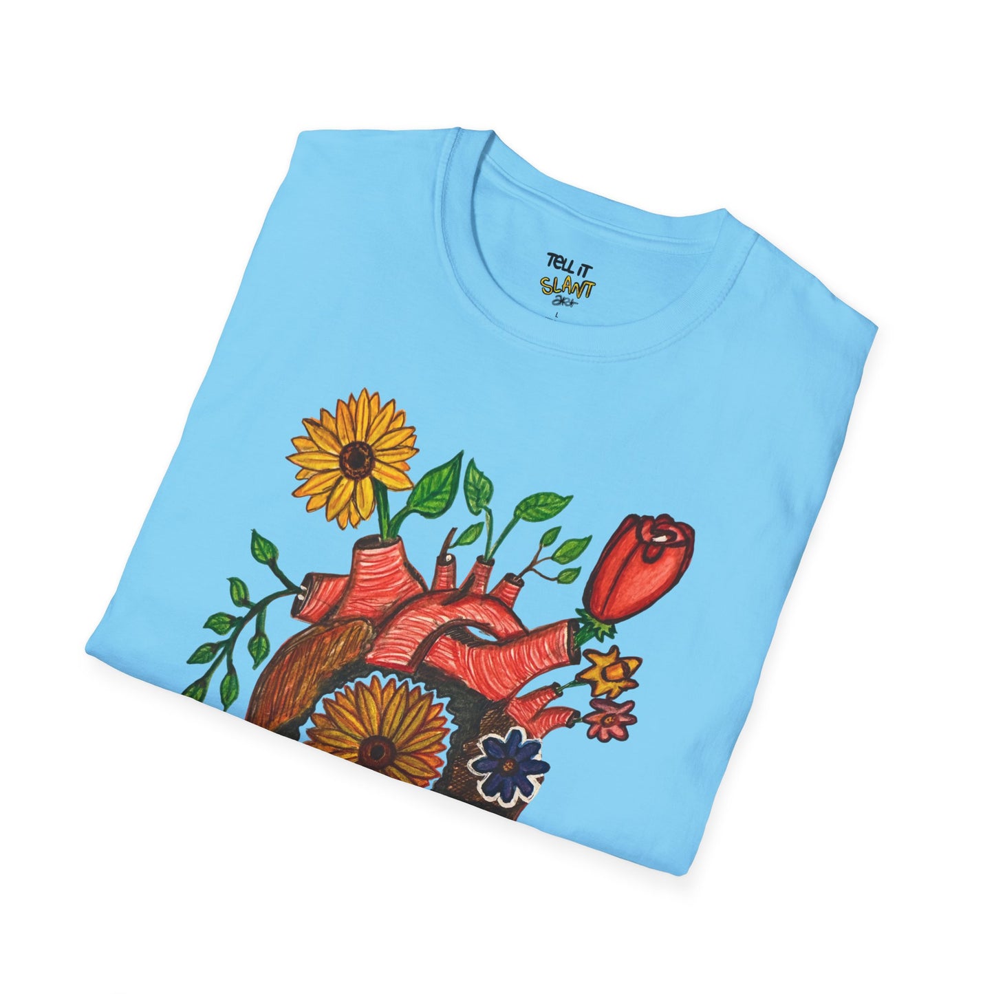 Floral Anatomical Heart T-Shirt