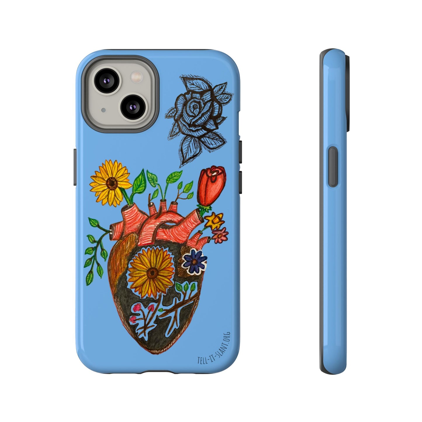 CUSTOMIZABLE Floral Heart & Rose Phone Case Design (Available for many devices)