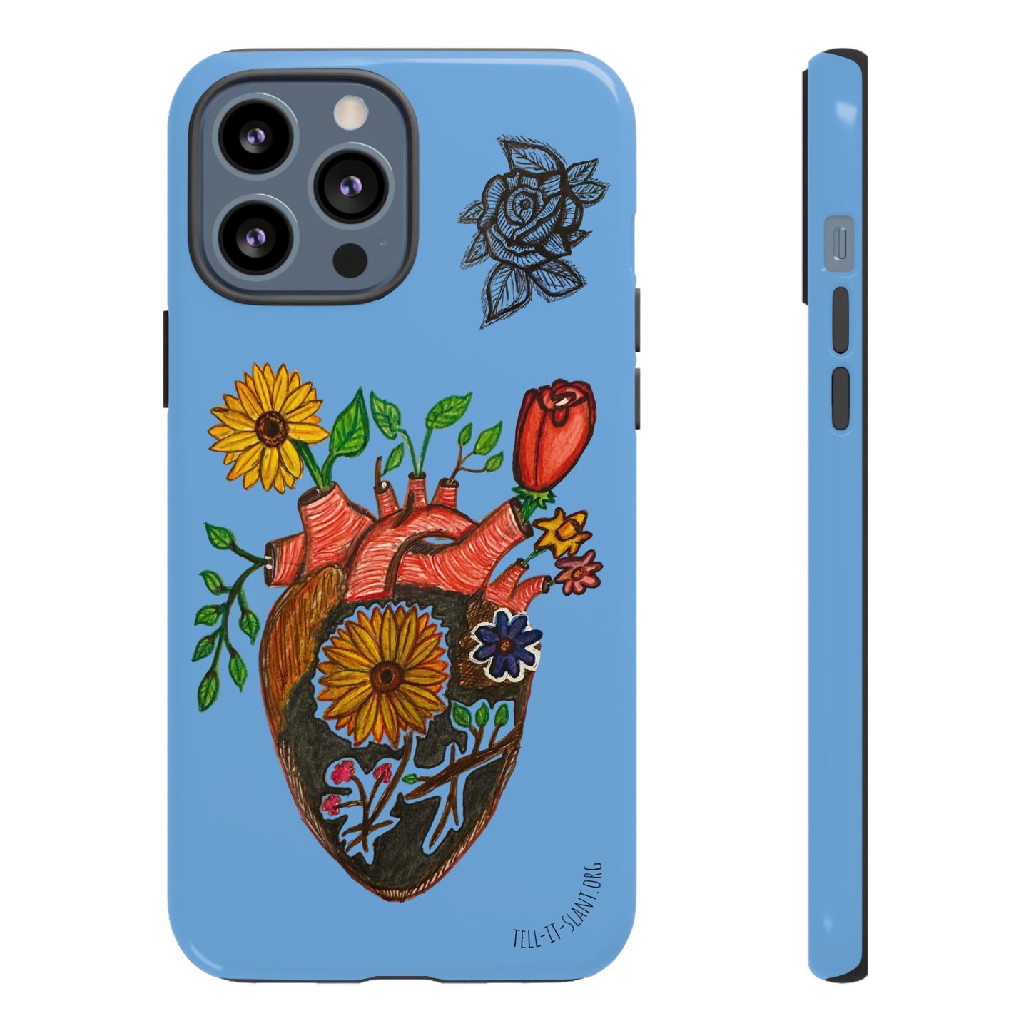 CUSTOMIZABLE Floral Heart & Rose Phone Case Design (Available for many devices)