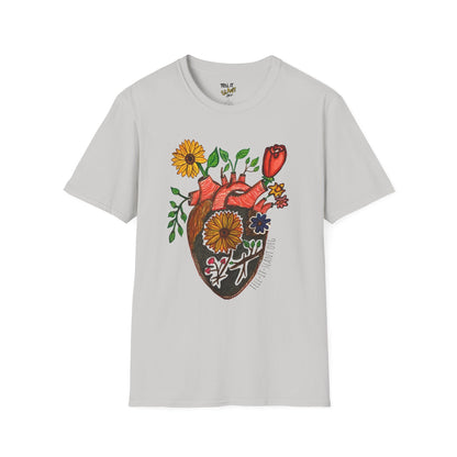 Floral Anatomical Heart T-Shirt