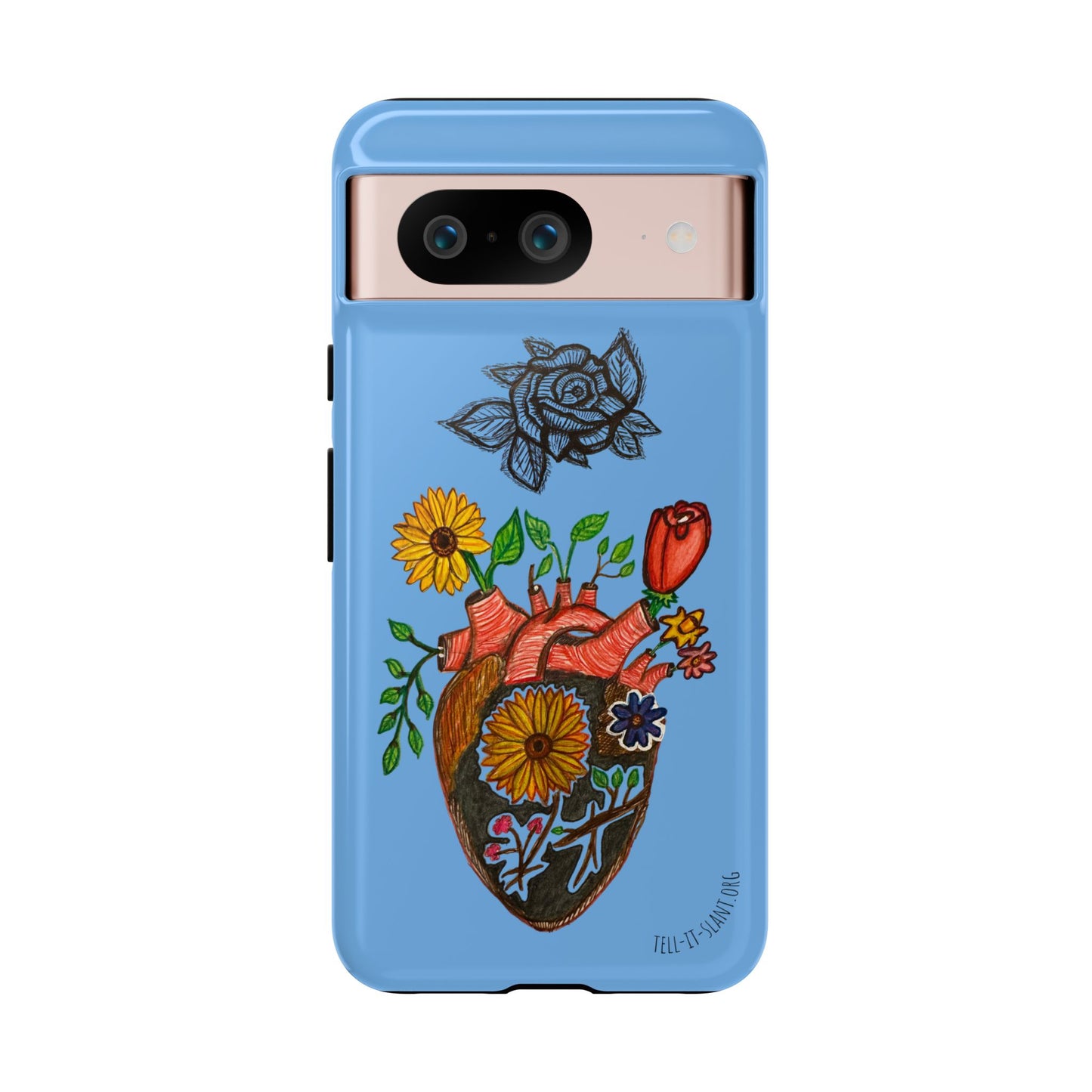 CUSTOMIZABLE Floral Heart & Rose Phone Case Design (Available for many devices)