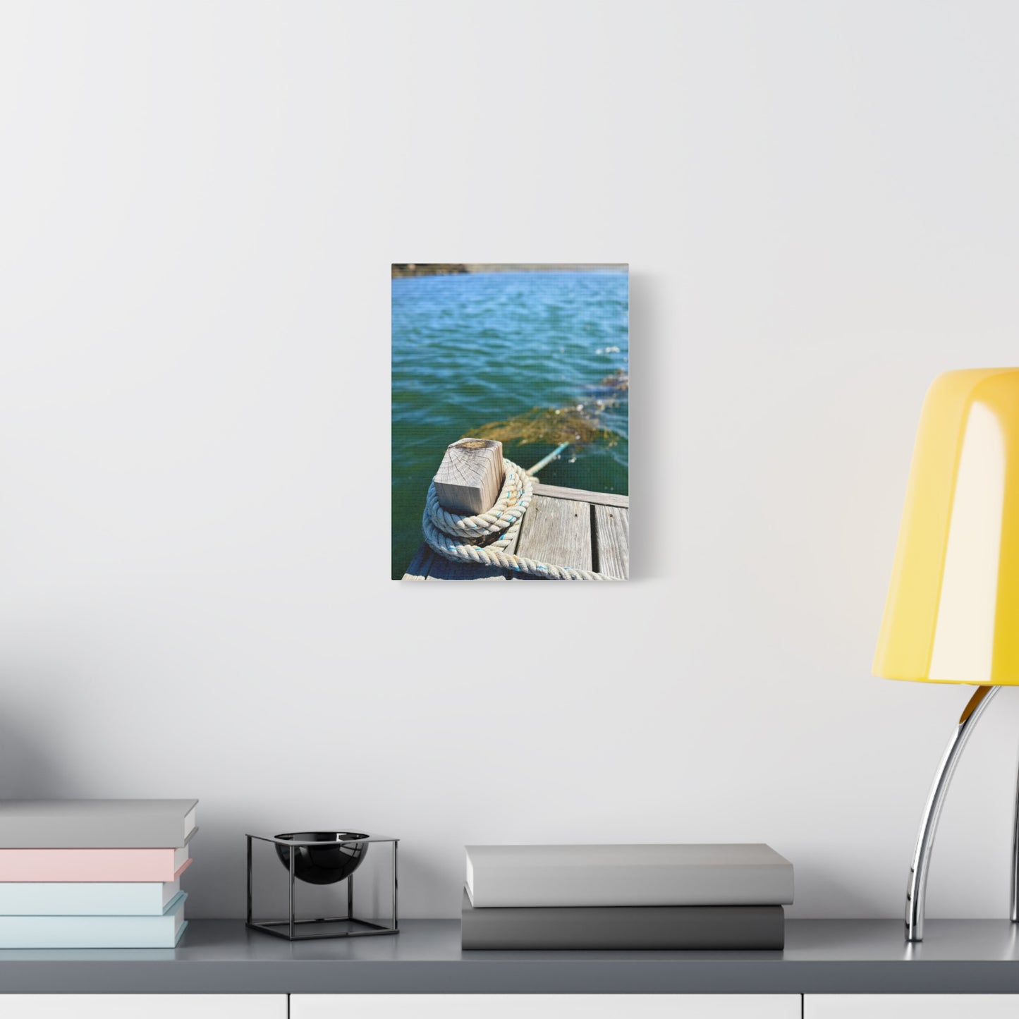 Nautical Maine Dock & Rope Canvas Print 9x12", 16x20", 36x48"