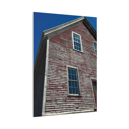 Grange rouge classique rustique du Maine avec vue sur la mer sur toile, Orr's Island