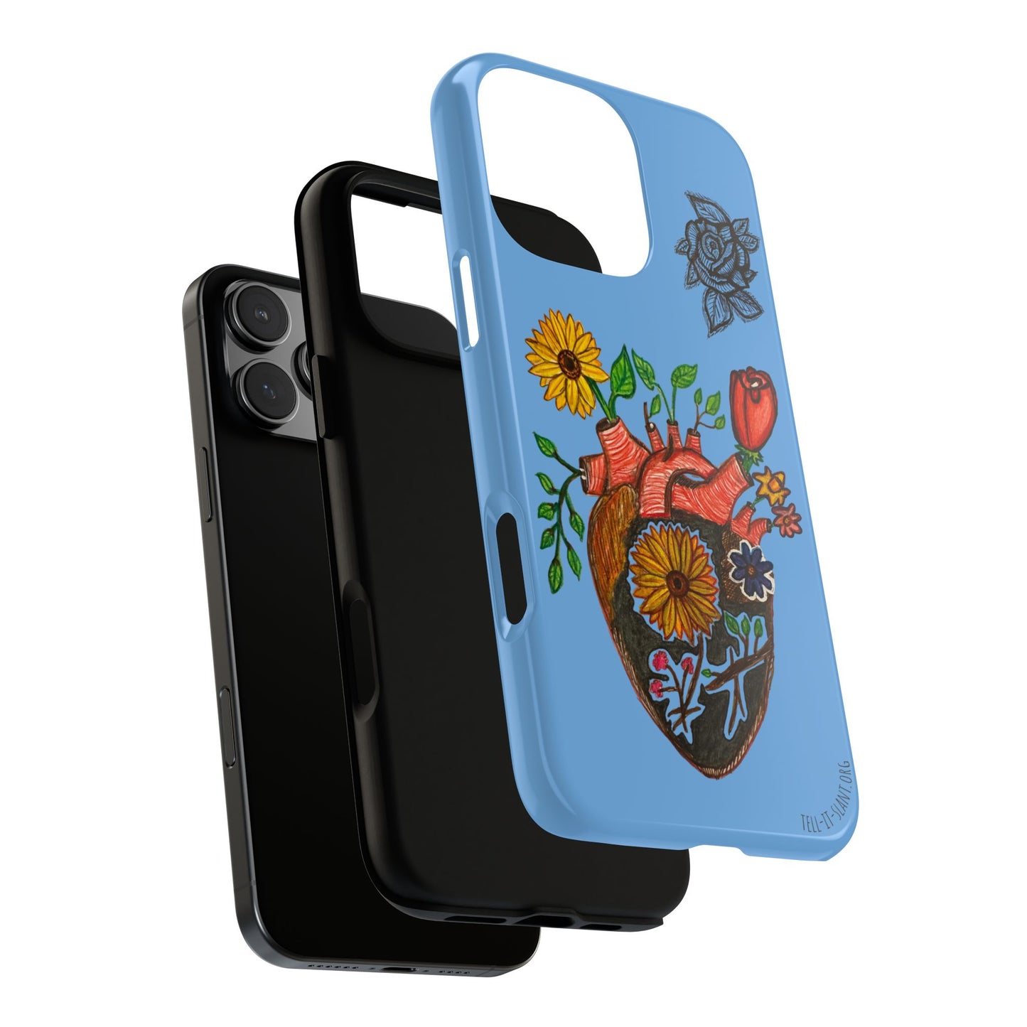 CUSTOMIZABLE Floral Heart & Rose Phone Case Design (Available for many devices)