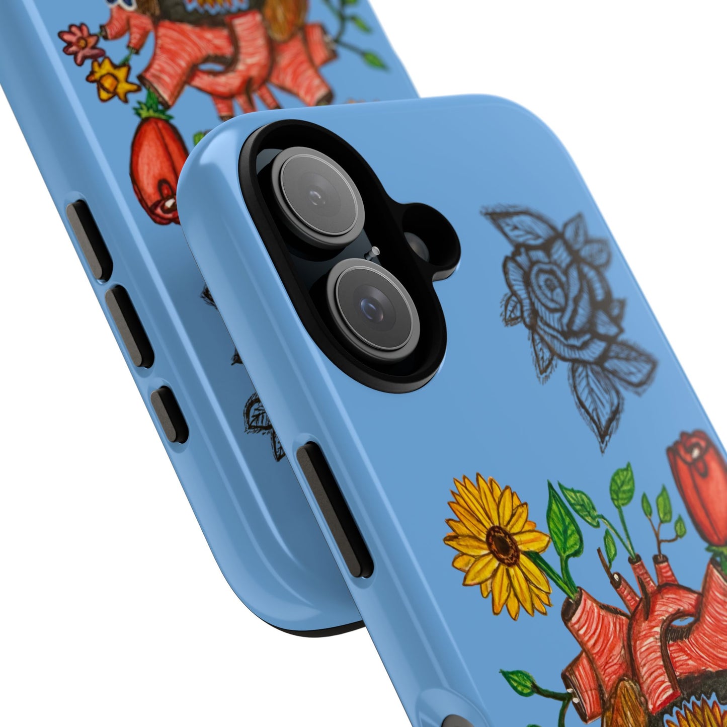 CUSTOMIZABLE Floral Heart & Rose Phone Case Design (Available for many devices)