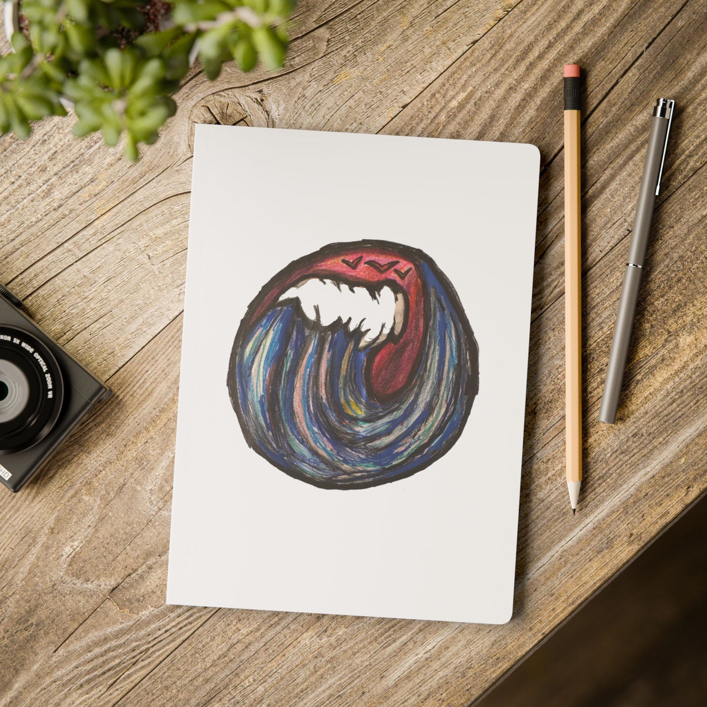 Sailor Beware Red Sky Ocean Wave Journal