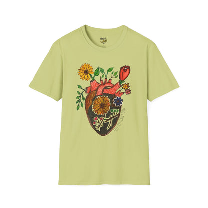 Floral Anatomical Heart T-Shirt