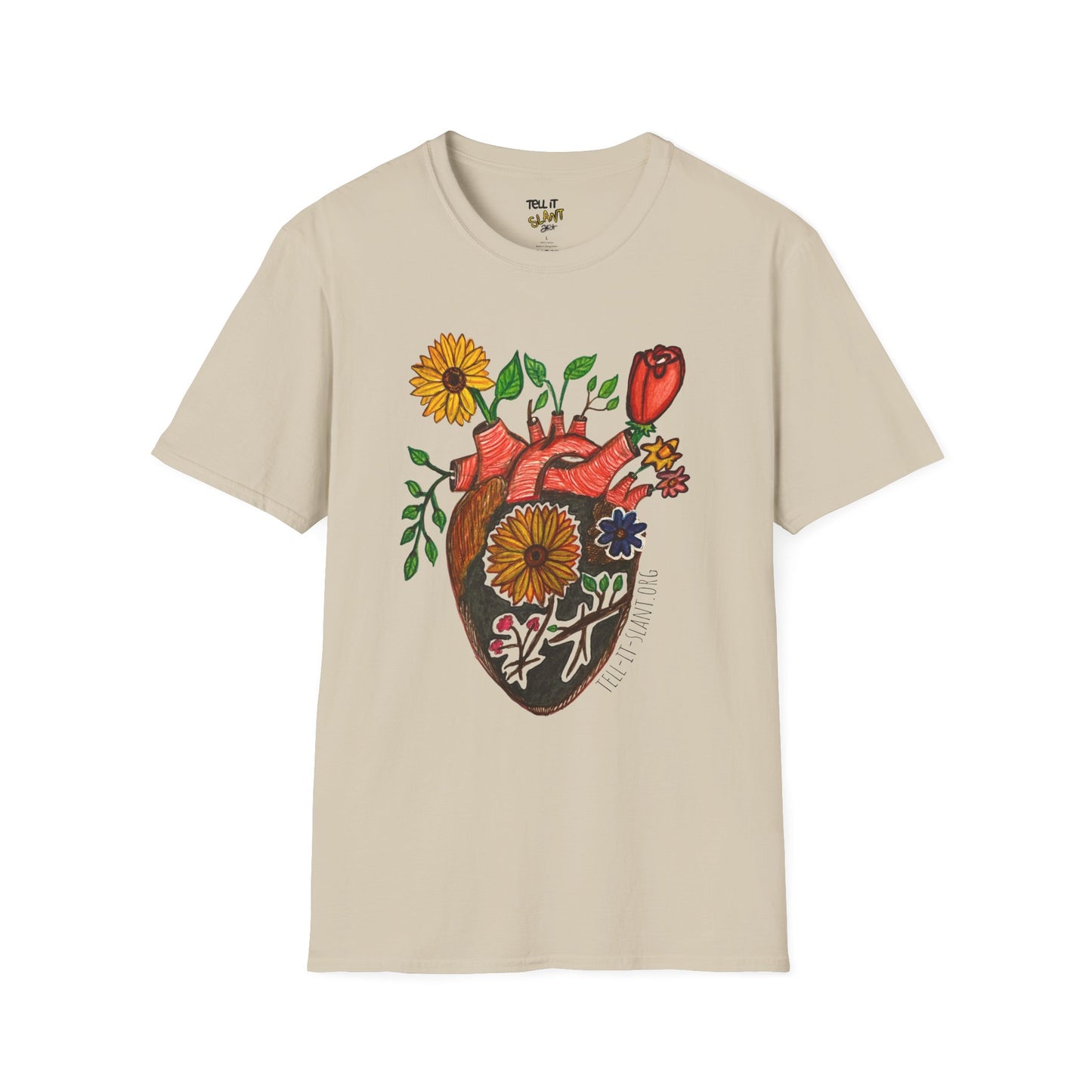 Floral Anatomical Heart T-Shirt