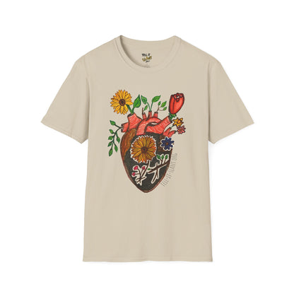 Floral Anatomical Heart T-Shirt